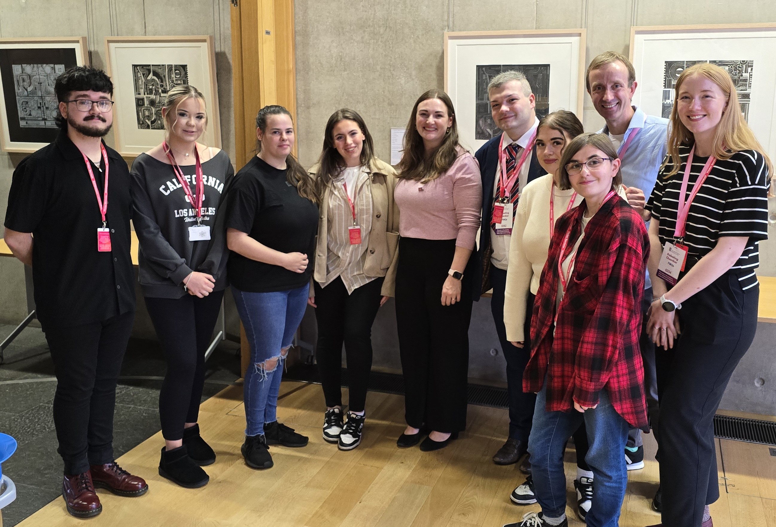 Natalie Don-Innes, centre, with the young people and CHS colleagues