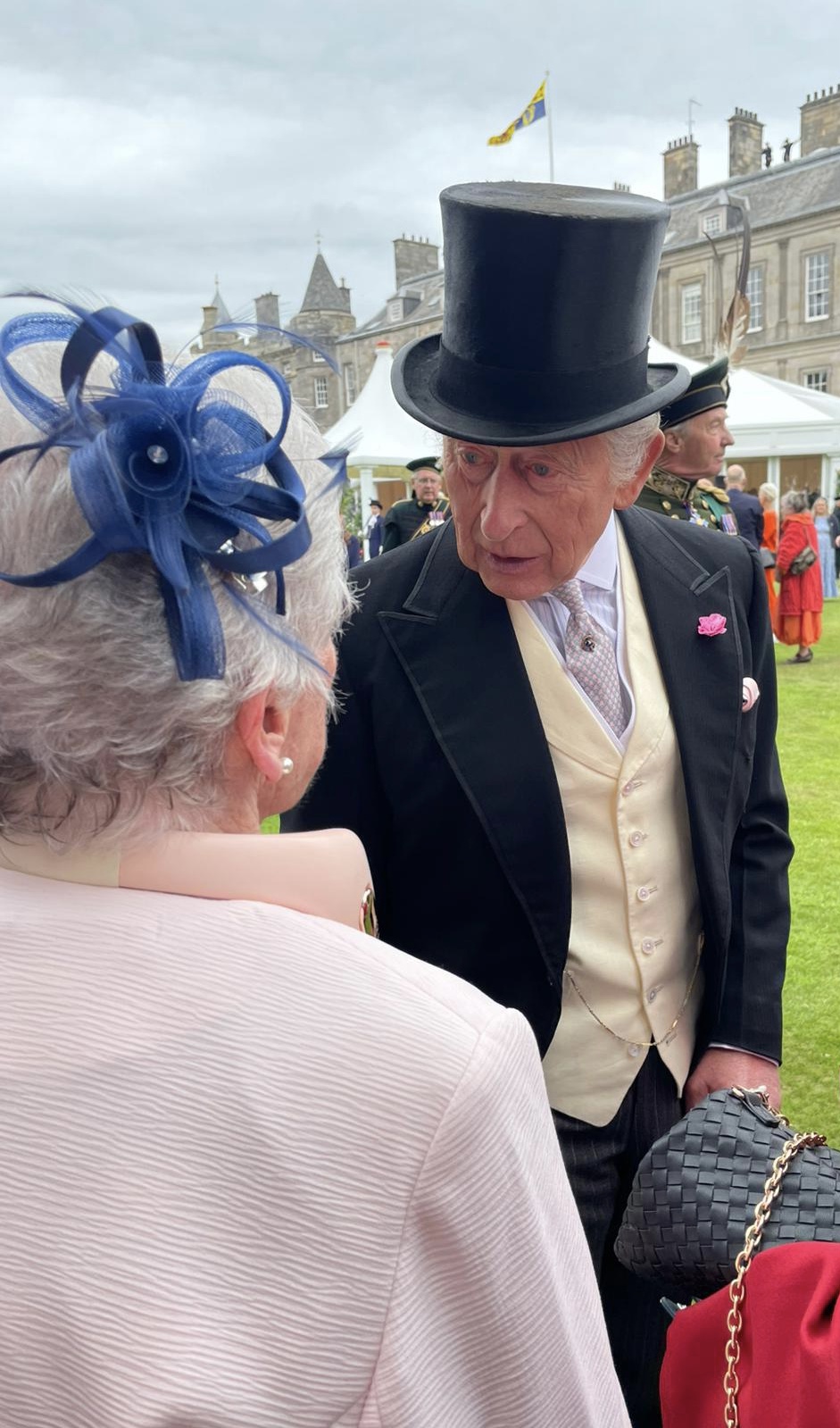 Isobel Scorgie speaking with the King
